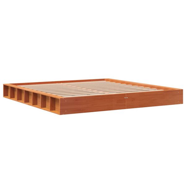 vidaXL Σκελετός Κρεβ. Χωρίς Στρώμα Καφέ Κεριού 200x200 εκ Μασίφ Πεύκο