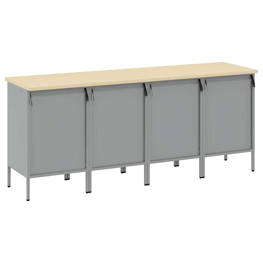 vidaXL Ντουλάπα Εργασίας 4 pcs Μαύρο και Γκρι 200 x 55 x 85 εκ