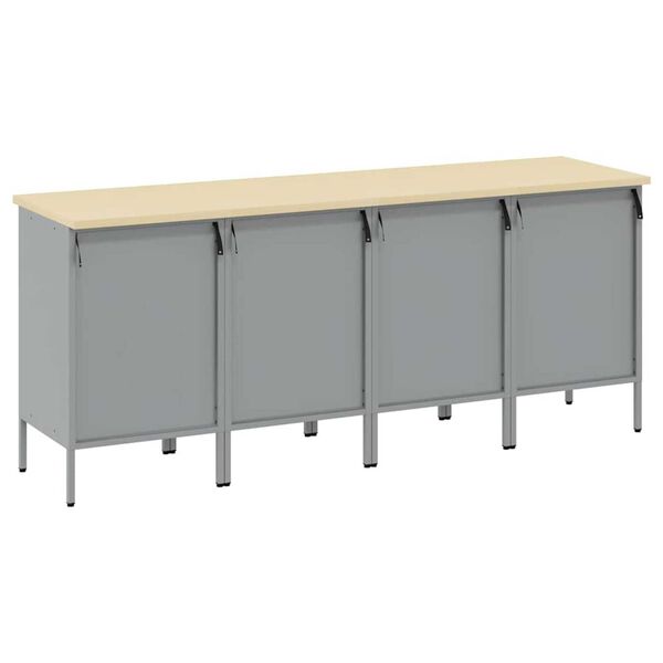 vidaXL Ντουλάπα Εργασίας 4 pcs Μαύρο και Γκρι 200 x 55 x 85 εκ