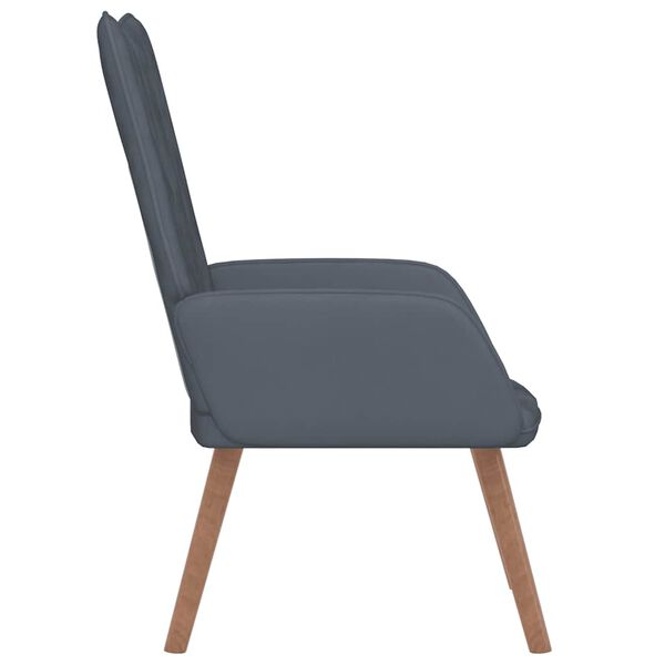 vidaXL Πολυθρόνα Relax Σκούρο Γκρι Βελούδινη