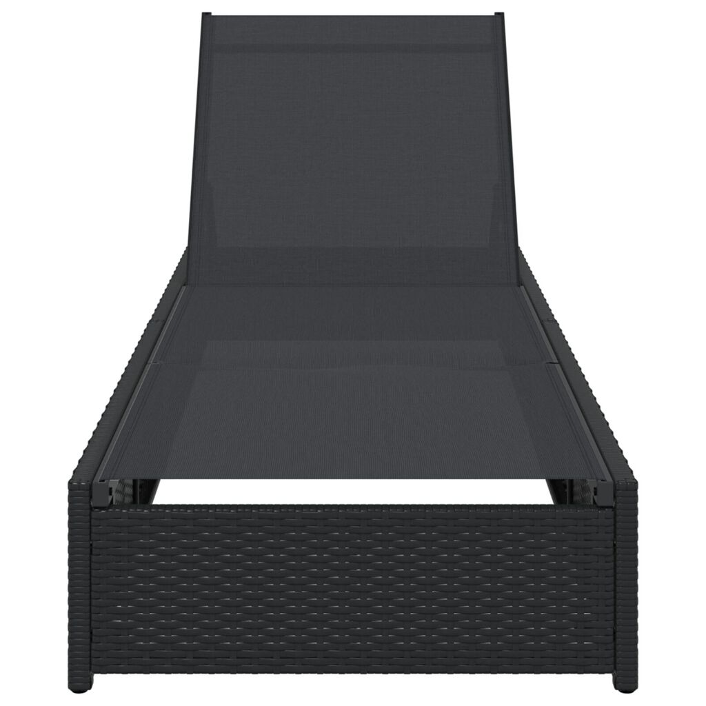 vidaXL Ξαπλώστρα Μαύρη 60x200x27 εκ Ρατάν