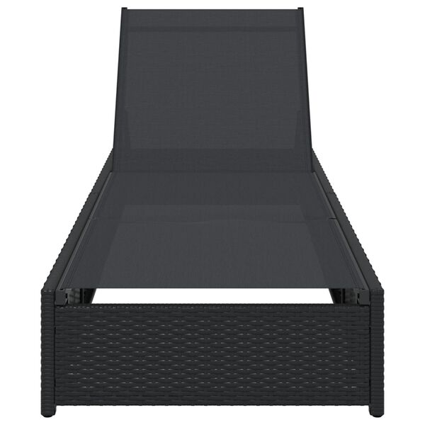 vidaXL Ξαπλώστρα Μαύρη 60x200x27 εκ Ρατάν