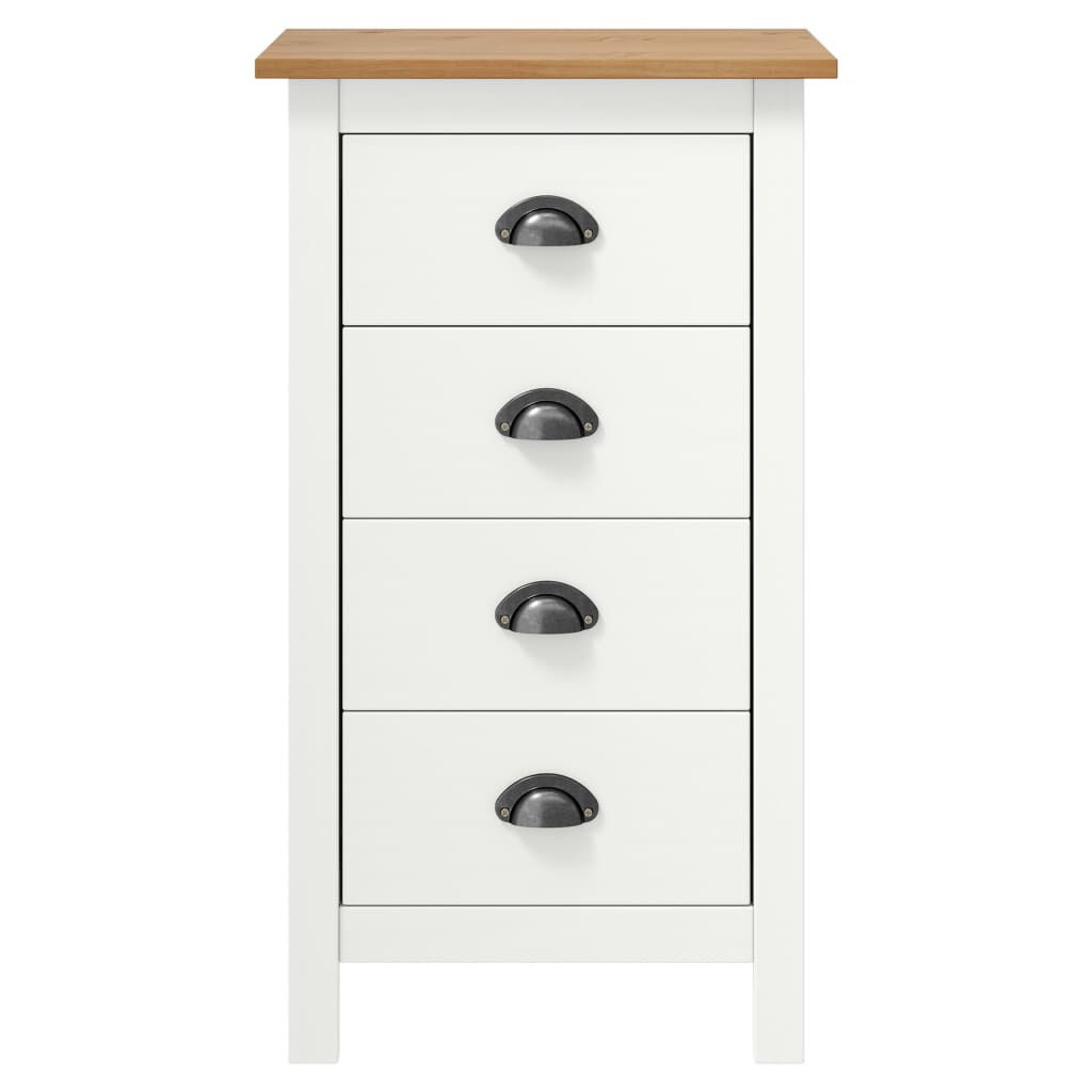 vidaXL Μπουφές Hill Λευκός 46x35x80 εκ. από Μασίφ Ξύλο Πεύκου