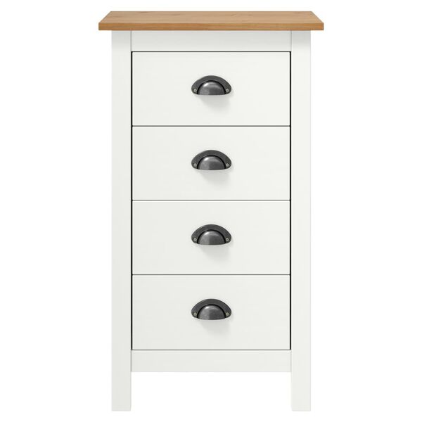 vidaXL Μπουφές Hill Λευκός 46x35x80 εκ. από Μασίφ Ξύλο Πεύκου