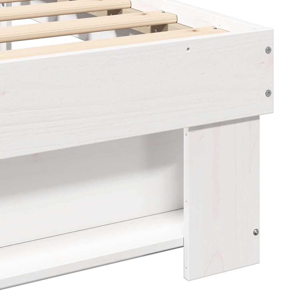 vidaXL Σκελετός Κρεβατιού Λευκό 90 x 190 cm Συμπαγές ξύλο πεύκου