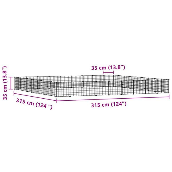 vidaXL Κλουβί Κατοικίδιων με 36 Πάνελ + Πόρτα Μαύρο 35 x 35εκ Ατσάλινο