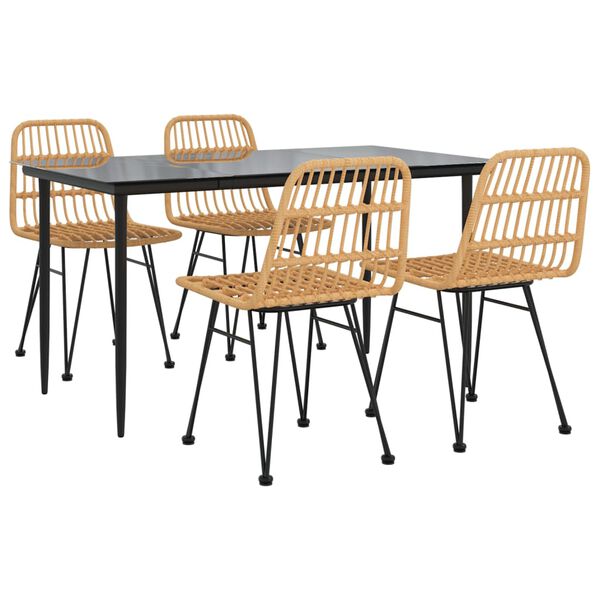 vidaXL Σετ Τραπεζαρίας Κήπου 5 Τεμαχίων από Συνθετικό Ρατάν