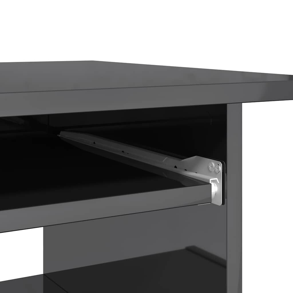 vidaXL Γραφείο Γυαλιστερό Γκρι 80 x 45 x 74 εκ. από Μοριοσανίδα