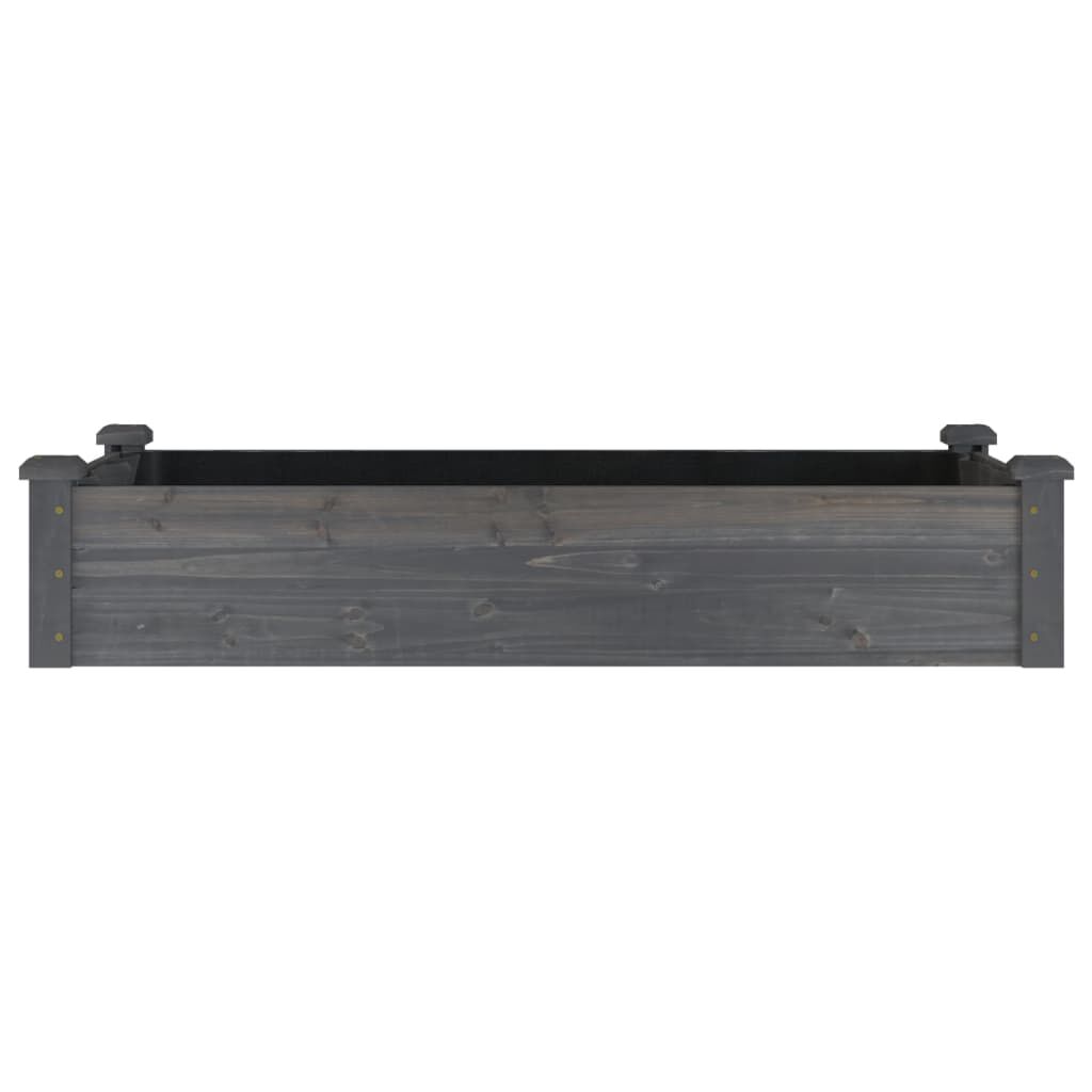 vidaXL Ζαρντινιέρα Υπερυψ. με Επένδυση Γκρι 120x60x25 εκ. Μασίφ Ελάτη