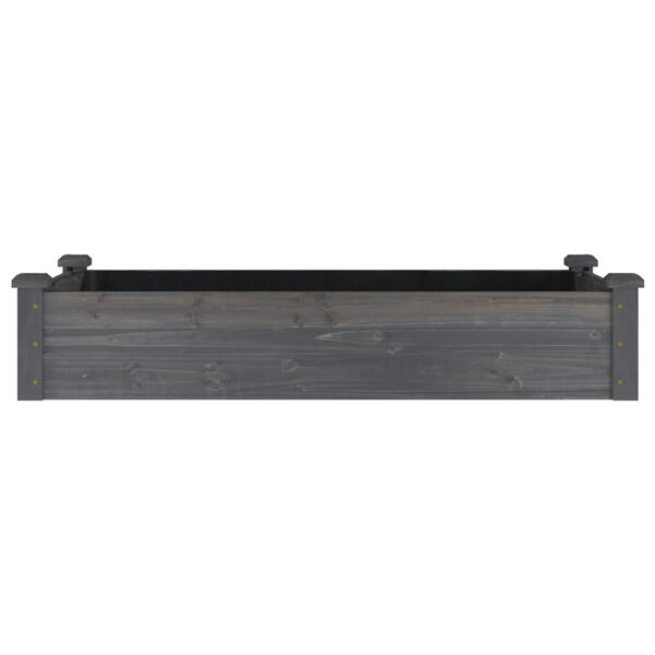 vidaXL Ζαρντινιέρα Υπερυψ. με Επένδυση Γκρι 120x60x25 εκ. Μασίφ Ελάτη