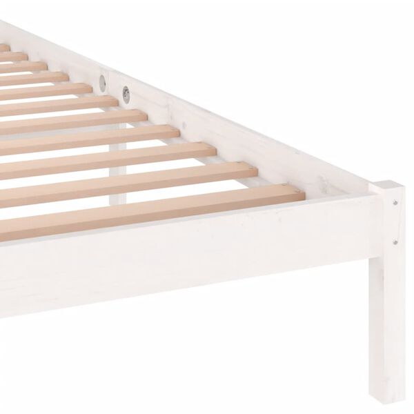 vidaXL Πλαίσιο Κρεβατιού Λευκό 140 x 200 εκ. από Μασίφ Ξύλο Πεύκου