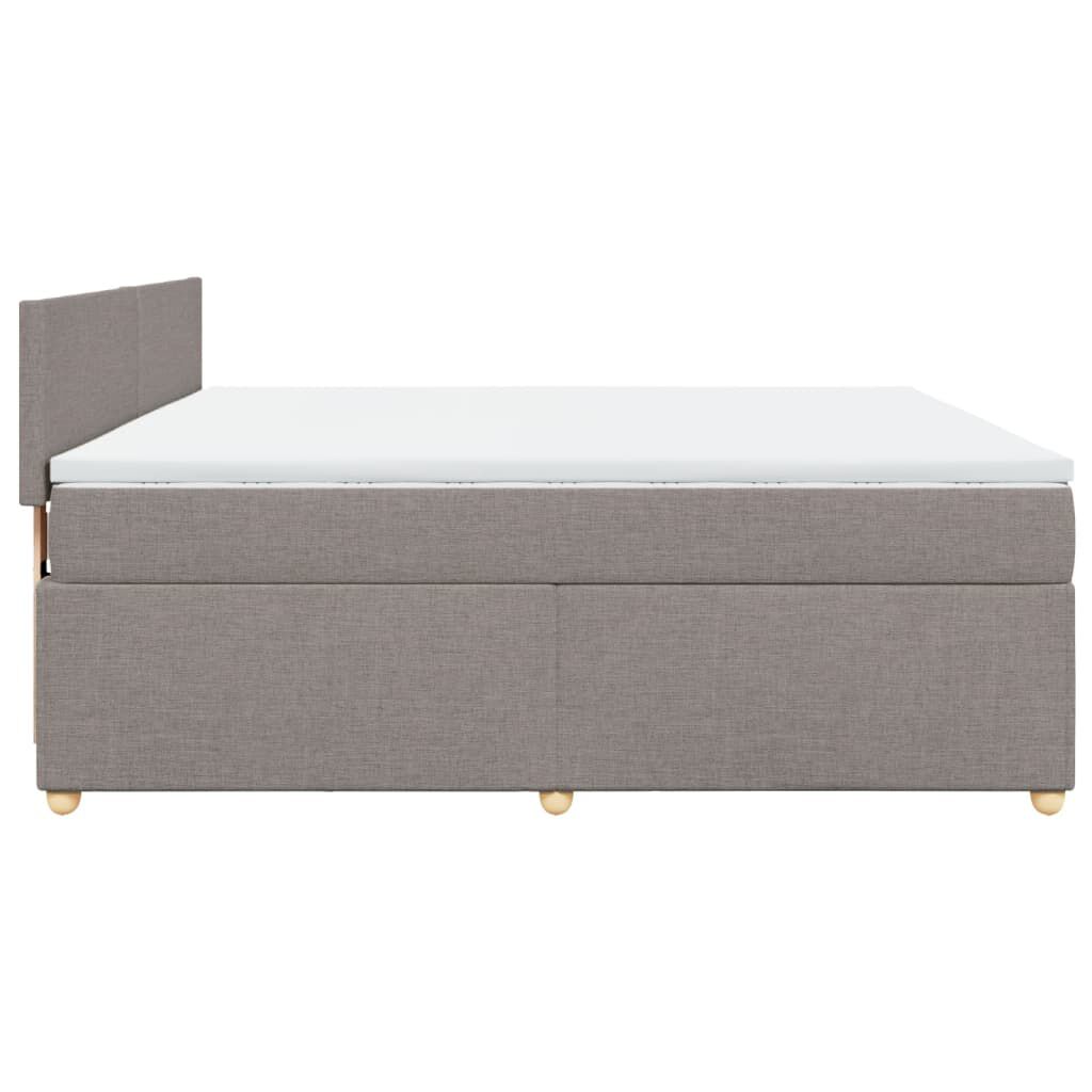 vidaXL Κρεβάτι Boxspring με Στρώμα Taupe 180x200 εκ. Υφασμάτινο