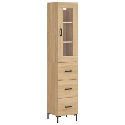 vidaXL Μπουφές Sonoma δρυς 34,5 x 34 x 180 εκ. από Επεξεργασμένο Ξύλο