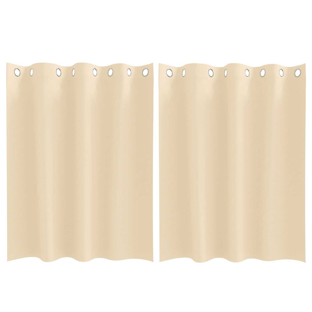 vidaXL Κουρτίνες με κουρτίνες 2 pcs Κρεμ 140 x 140 cm Πολυεστέρας
