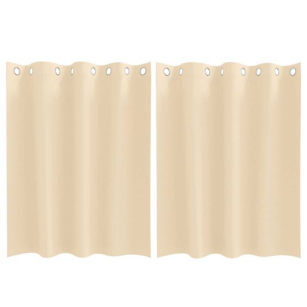 vidaXL Κουρτίνες με κουρτίνες 2 pcs Κρεμ 140 x 140 cm Πολυεστέρας