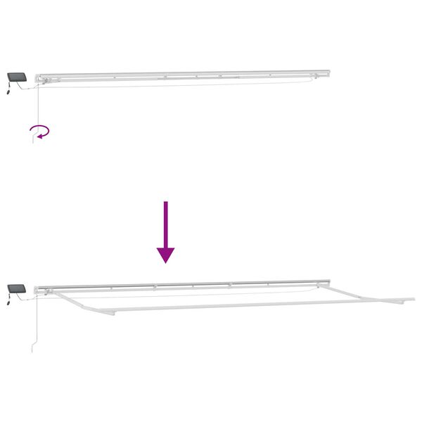 Χειροκίνητη Ανασυρόμενη Τέντα Μπεζ με LED 600x300 εκ