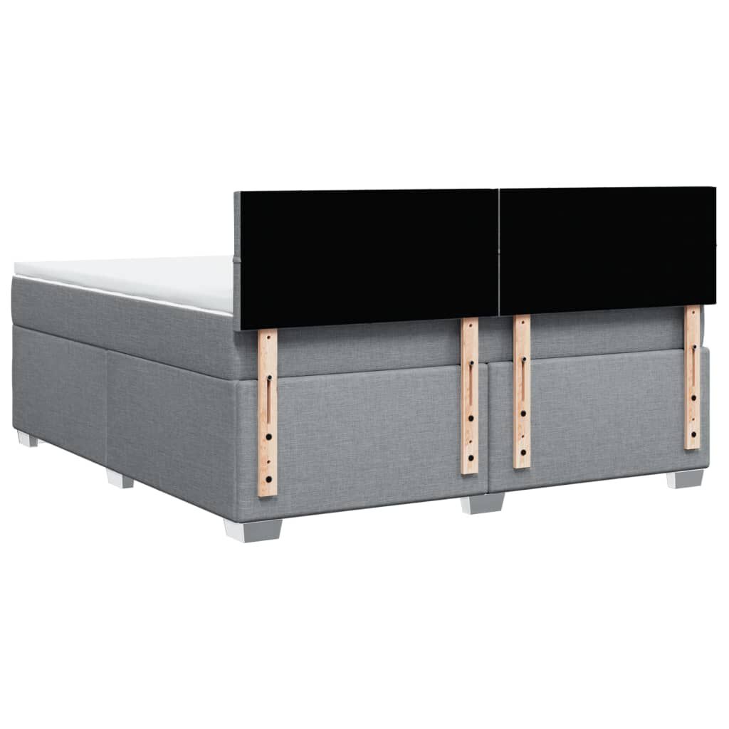 vidaXL Κρεβάτι Boxspring με Στρώμα Ανοιχτό Γκρι 180x200 εκ. Υφασμάτινο