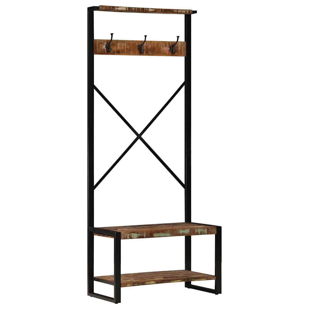vidaXL Ράφι για ρούχα Πολύχρωμο 80x40x190 cm Ξύλο μασίφ ανακυκλωμένο