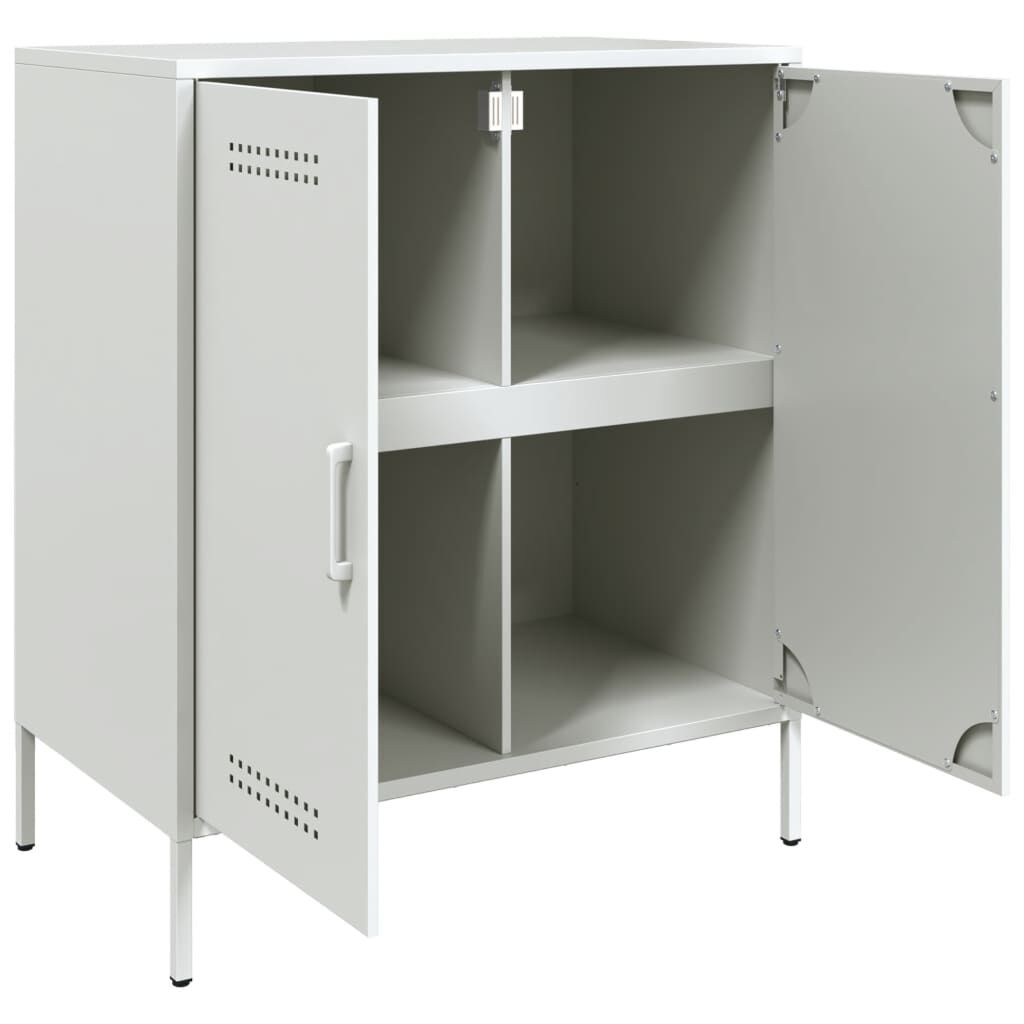 vidaXL Μπουφές Λευκός 68x39x79 εκ. από Ατσάλι