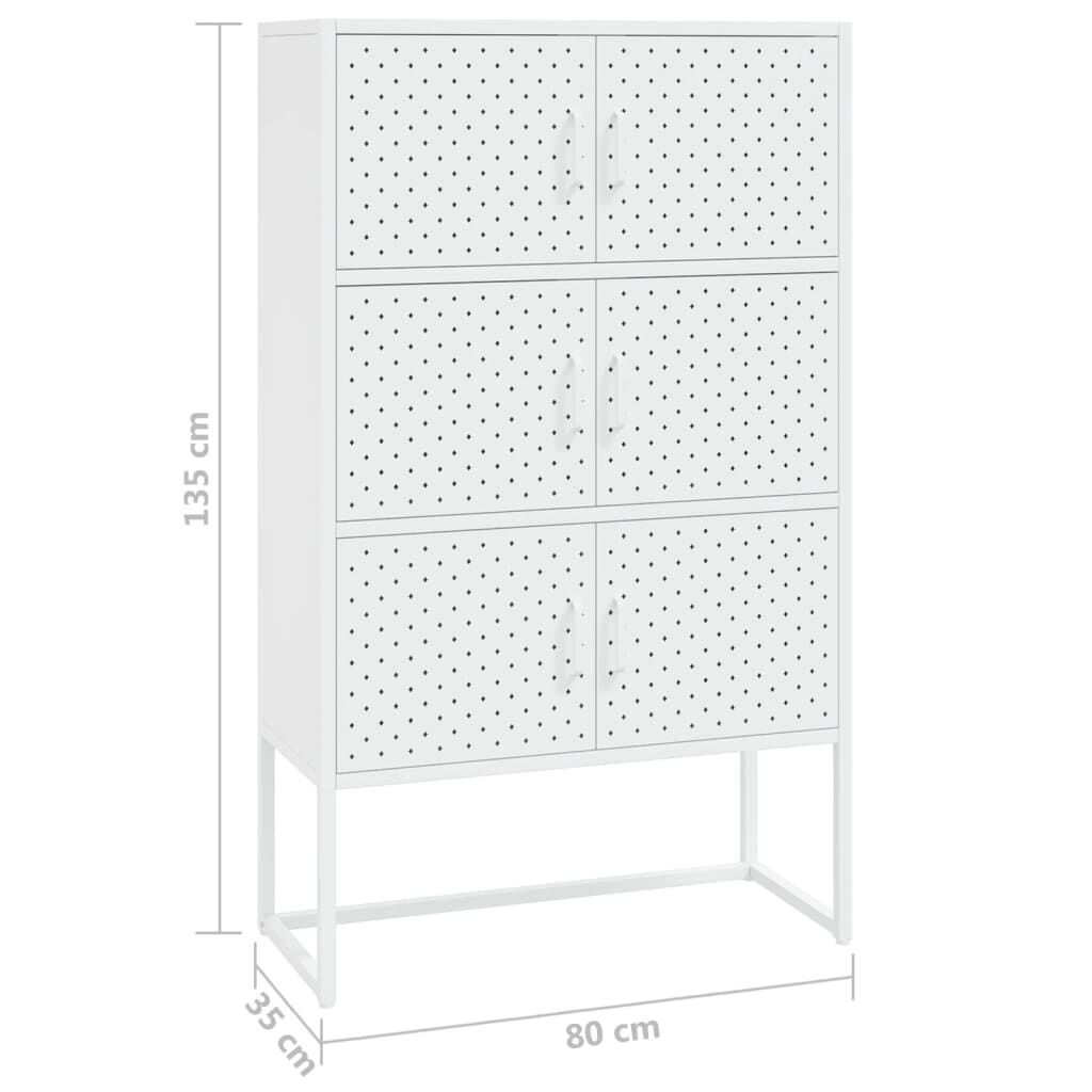 vidaXL Ντουλάπι Λευκό 80 x 35 x 135 εκ. από Ατσάλι