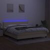 vidaXL &Kappa;&rho;&epsilon;&beta;ά&tau;&iota; Boxspring &mu;&epsilon; &Sigma;&tau;&rho;ώ&mu;&alpha; & LED &Kappa;&rho;&epsilon;&mu; 160x200 &epsilon;&kappa;. &Upsilon;&phi;&alpha;&sigma;&mu;ά&tau;&iota;&nu;&omicron;