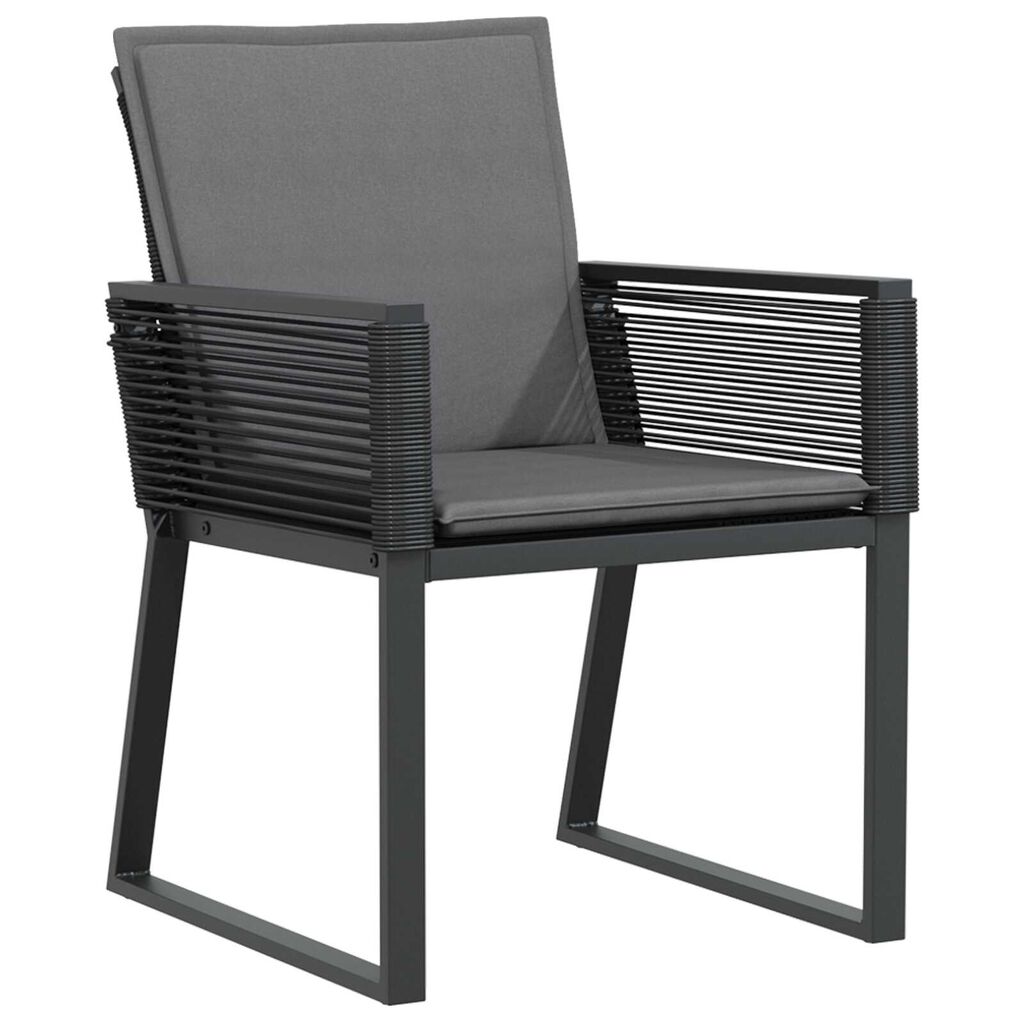 vidaXL Σετ τραπεζαρίας κήπου 9 pcs Μαύρο Large Μέταλλο