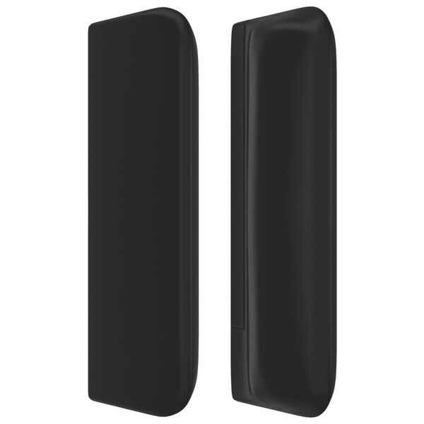 vidaXL Κρεβάτι Boxspring με Στρώμα Μαύρο 140x190εκ.από Συνθετικό Δέρμα