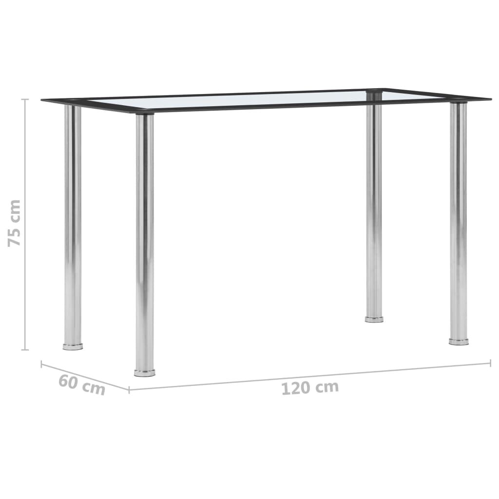 vidaXL Τραπεζαρία Μαύρη / Διαφανής 120 x 60 x 75 εκ. από Ψημένο Γυαλί