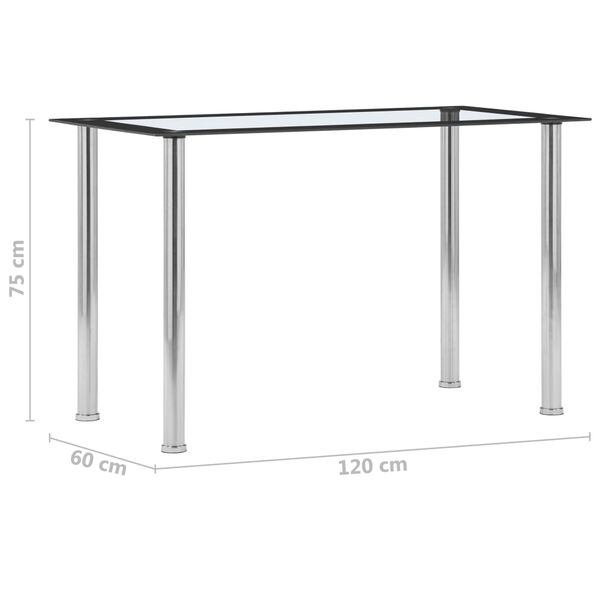 vidaXL Τραπεζαρία Μαύρη / Διαφανής 120 x 60 x 75 εκ. από Ψημένο Γυαλί