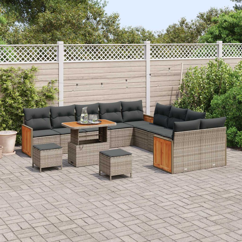vidaXL Σετ Καναπέ Κήπου 13 pcs Γκρι Σκούρο γκρι 90 x 55 x 71 cm