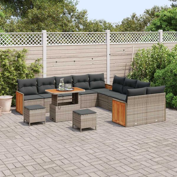 vidaXL Σετ Καναπέ Κήπου 13 pcs Γκρι Σκούρο γκρι 90 x 55 x 71 cm