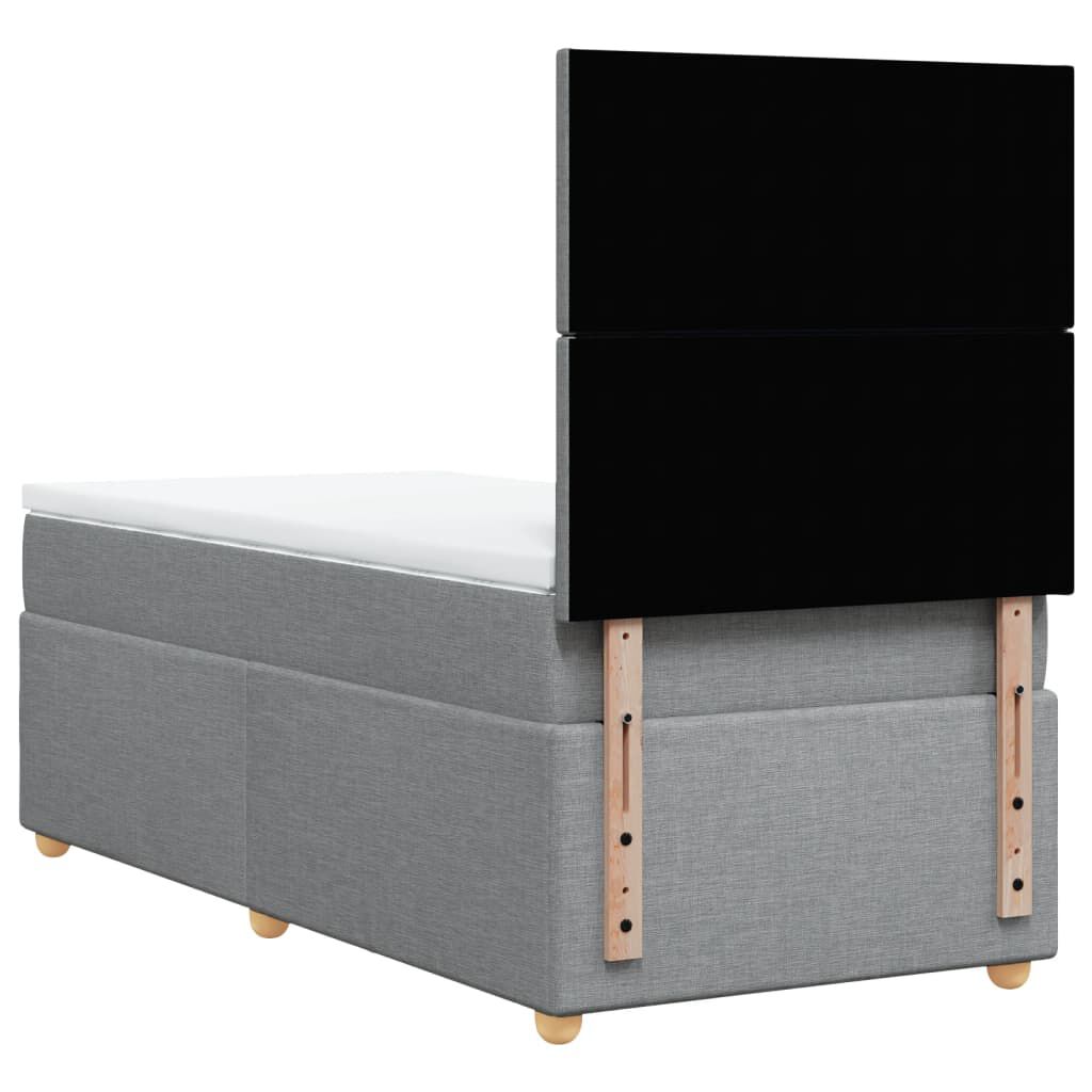 vidaXL Κρεβάτι Boxspring με Στρώμα Ανοιχτό Γκρι 80x200 εκ. Υφασμάτινο