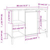vidaXL Ντουλάπι Νιπτήρα Καπνιστή Δρυς 80x33x60 εκ. Επεξεργ. Ξύλο