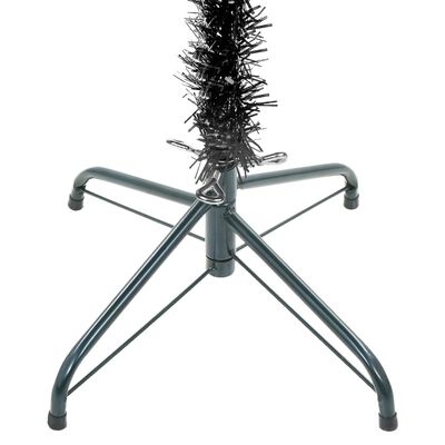 vidaXL Χριστουγεννιάτικο Δέντρο Προφωτ. Slim με Μπάλες Μαύρο 240εκ
