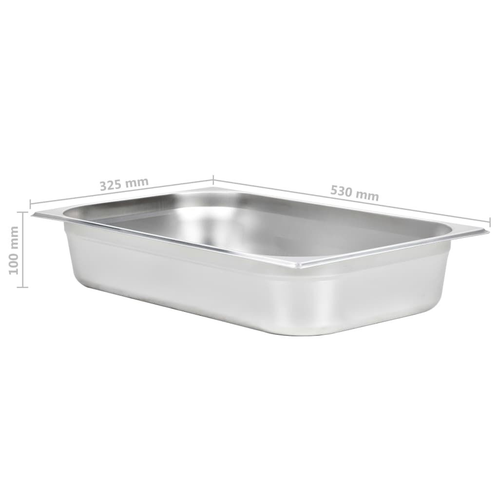 vidaXL Λεκάνες Gastronorm 4 τεμ. GN 1/1 100 χιλ. από Ανοξείδωτο Ατσάλι