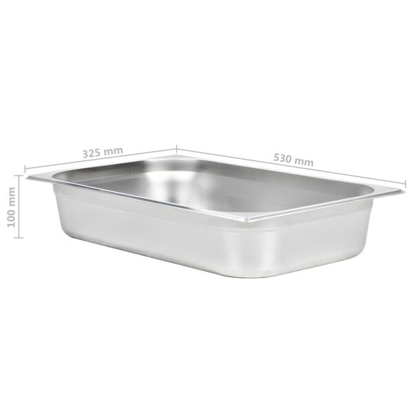vidaXL Λεκάνες Gastronorm 4 τεμ. GN 1/1 100 χιλ. από Ανοξείδωτο Ατσάλι
