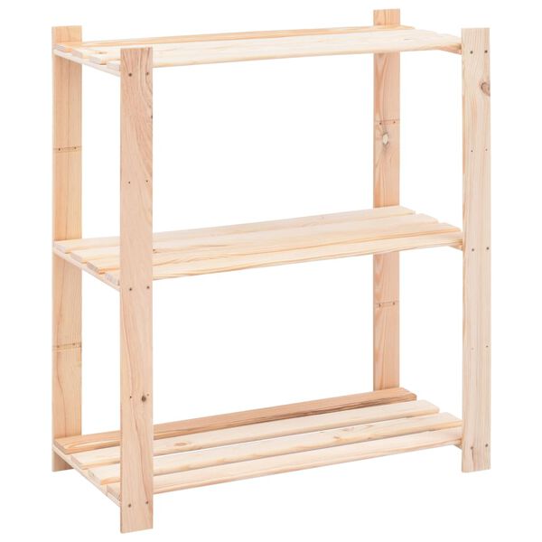 vidaXL Ραφιέρες 3 Επιπέδων 2 τεμ 150 κ. 80x38x90 εκ. Μασίφ Ξύλο Πεύκου
