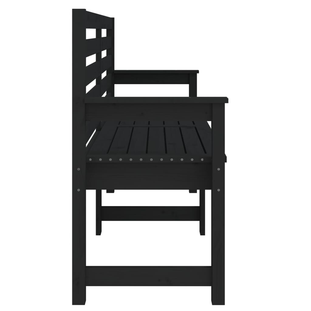 vidaXL Παγκάκι Κήπου Μαύρο 159,5x48x91,5 εκ. από Μασίφ Ξύλο Πεύκου