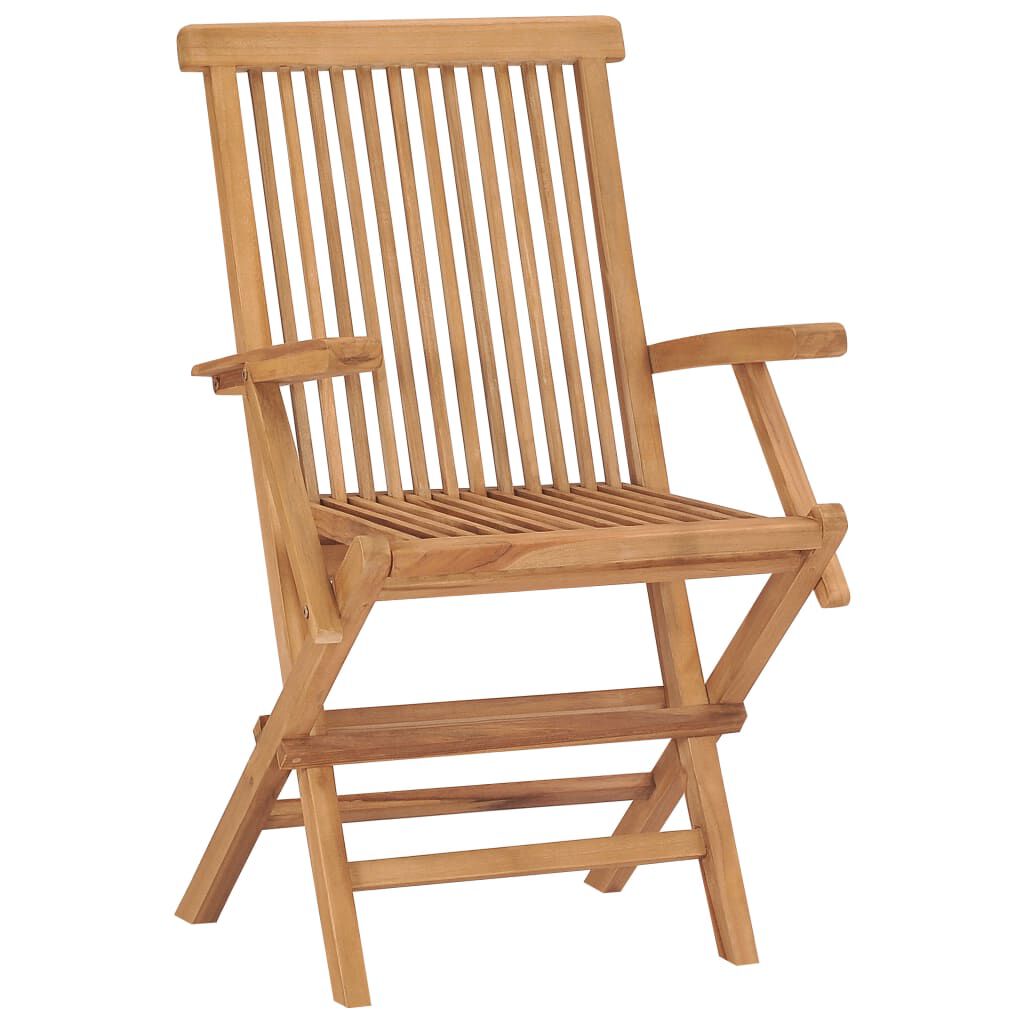 vidaXL Καρέκλες Κήπου 4 τεμ. από Μασίφ Ξύλο Teak με Taupe Μαξιλάρια