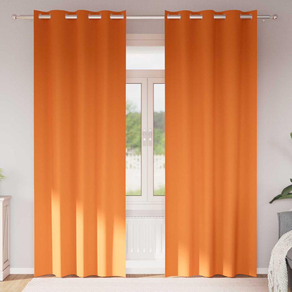 vidaXL Κουρτίνες 2 pcs Φωτεινό Πορτοκάλι 260 x 140 εκ. Πολυεστέρας