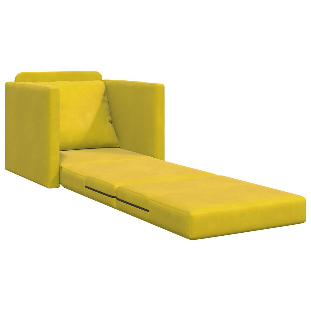 vidaXL Καναπές Κρεβάτι 2 σε 1 Σκούρο Κίτρινο 74x77x81 εκ. Βελούδο
