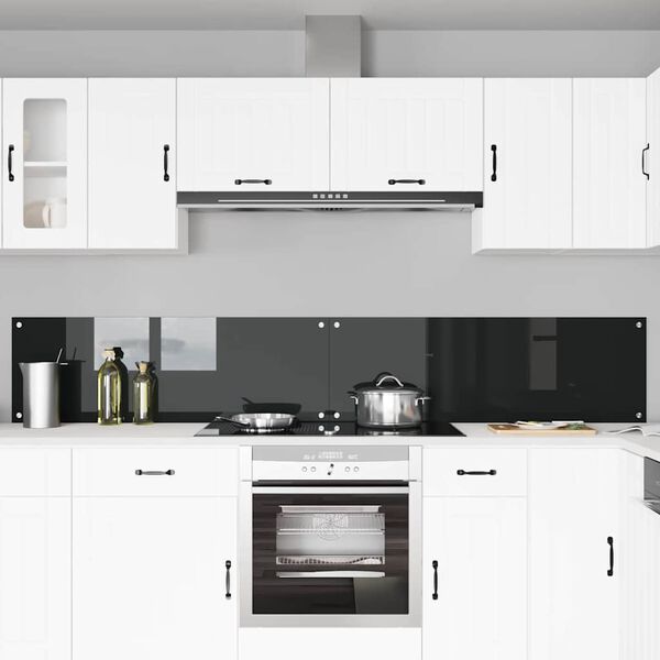 vidaXL Πίσω Πάνελ Κουζίνας 2 pcs Μαύρο 120 x 40 cm σκληρυμένο γυαλί