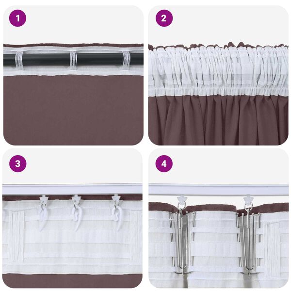vidaXL Κουρτίνα με κουρτίνες 2 pcs Καφέ 175 x 140 εκ. Βελούδο
