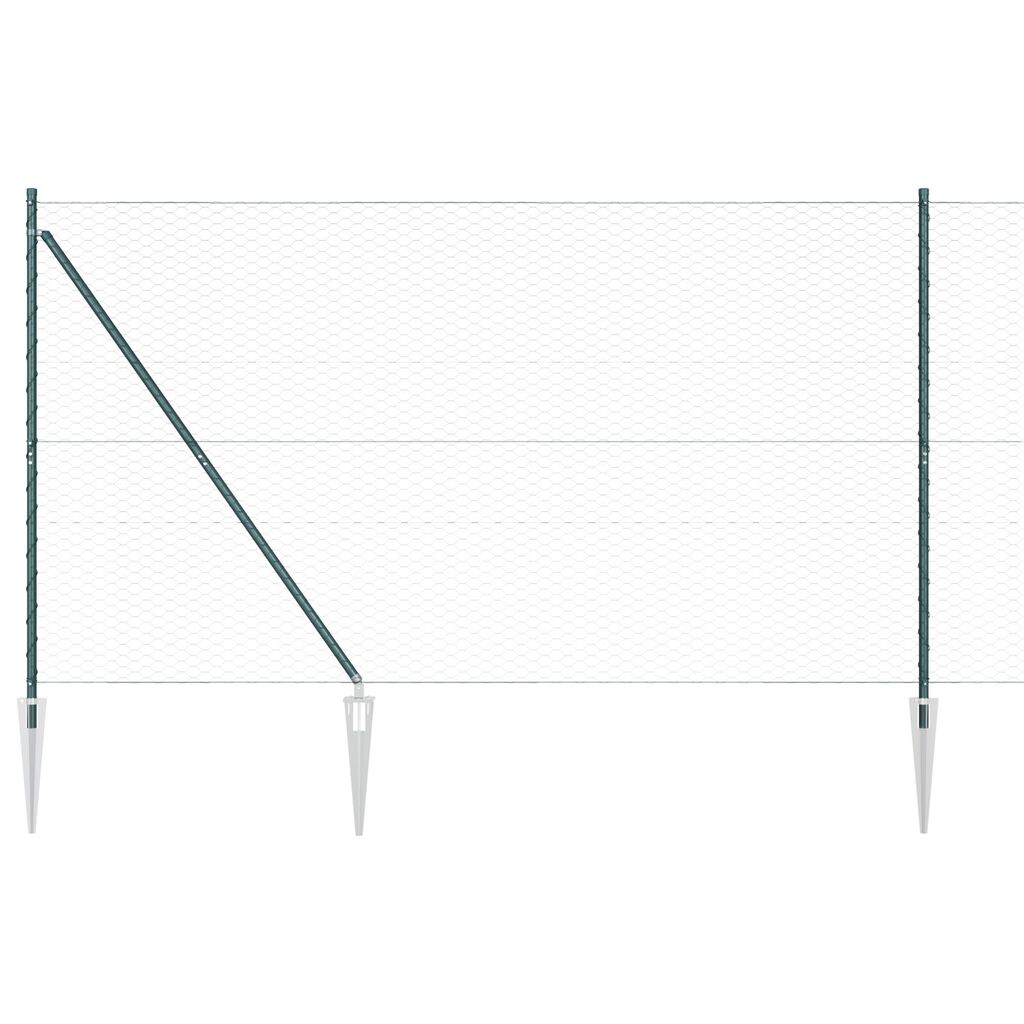 vidaXL Hexagon Fence Πράσινος 1.6x25 μ Χάλυβας