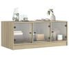 vidaXL Τραπεζάκι Σαλονιού Sonoma Δρυς 102x50x42 εκ. με Γυάλινες Πόρτες