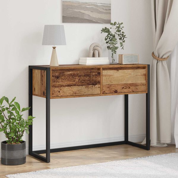 vidaXL End Table Παλιό Ξύλο 100 x 36 x 75 εκ. Επεξεργασμένο ξύλο