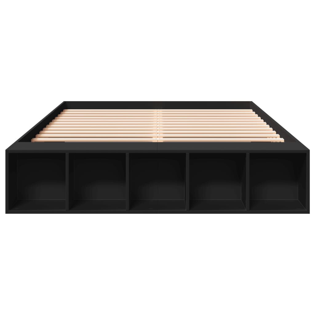 vidaXL Πλαίσιο Κρεβατιού Μαύρο 140x200 εκ. Επεξεργ. Ξύλο