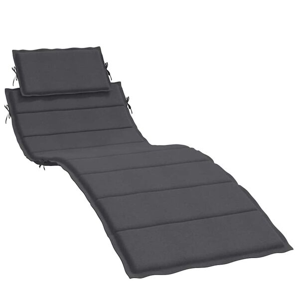 vidaXL Μαξιλάρι Ξαπλώστρας Ανθρακί 186x58x4 εκ. Ύφασμα