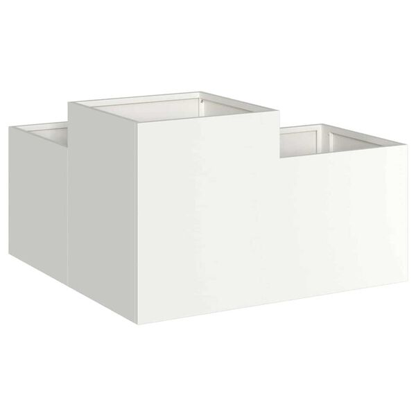 vidaXL Γλάστρα Κήπου Λευκό 100 x 100 x 48 εκ. Ατσάλι