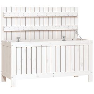vidaXL Κουτί Αποθήκευσης Κήπου Λευκό 108x42,5x54 εκ. Μασίφ Ξύλο Πεύκου